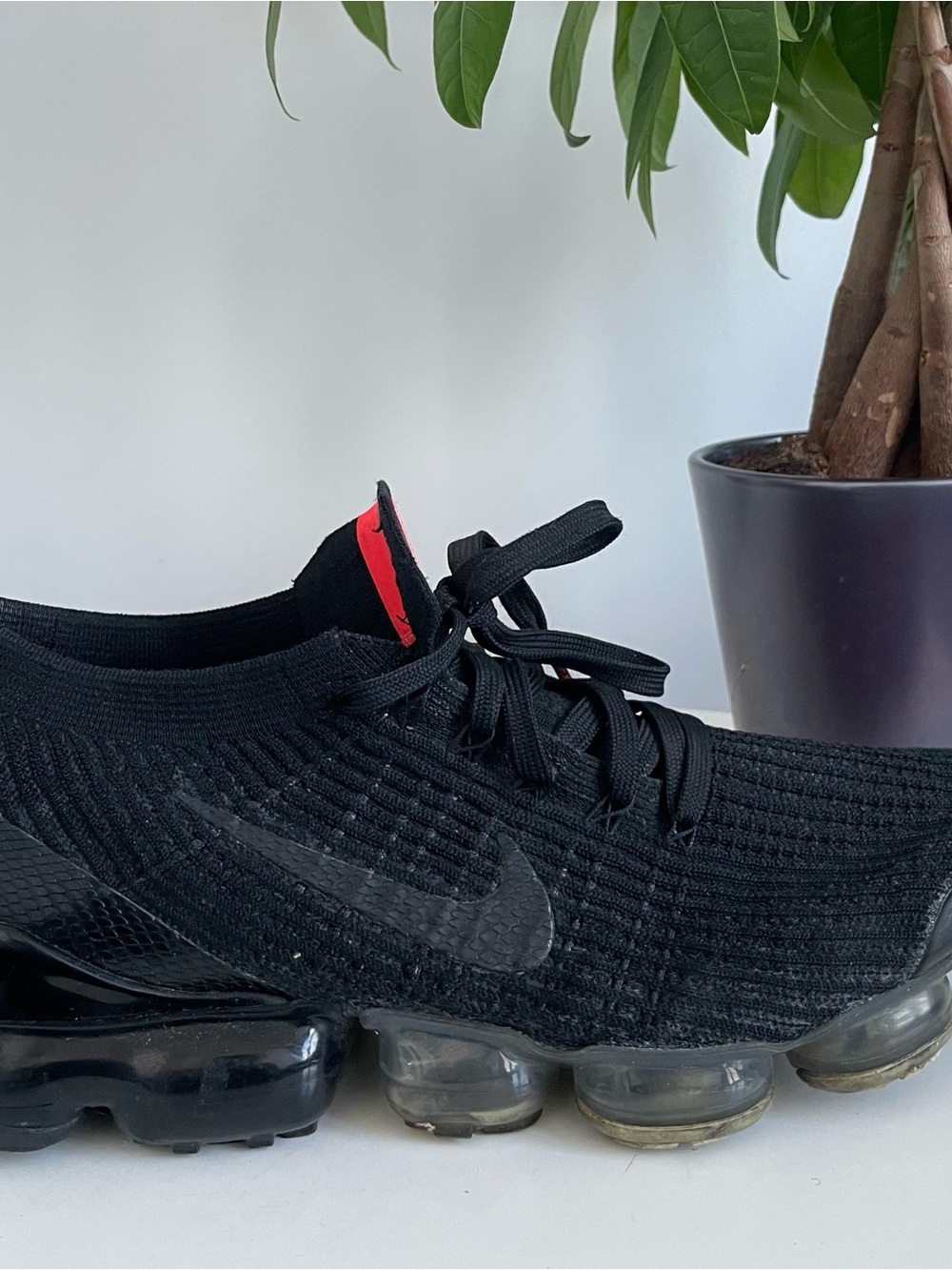 Men Size 10.5 Nike Air VaporMax Flyknit 3 Black Snakeskin Shoes